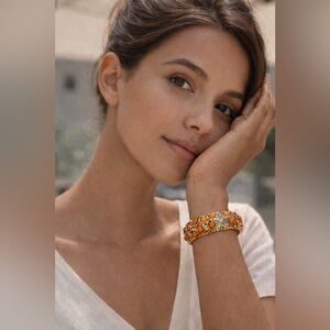 Elegant Orange and Gold Women's Bracelet: 🤩SEE OFFER IN DESCRIPTION🤩